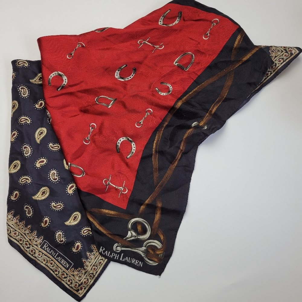 RALPH LAUREN (2) HANDKERCHIEF SILK BUNDLE